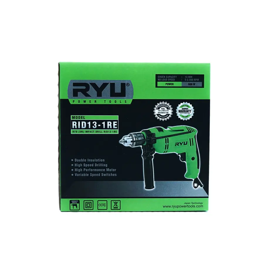 RYU Mesin Bor Beton, Besi & Kayu Impact Drill RID13-1RE 5.webp