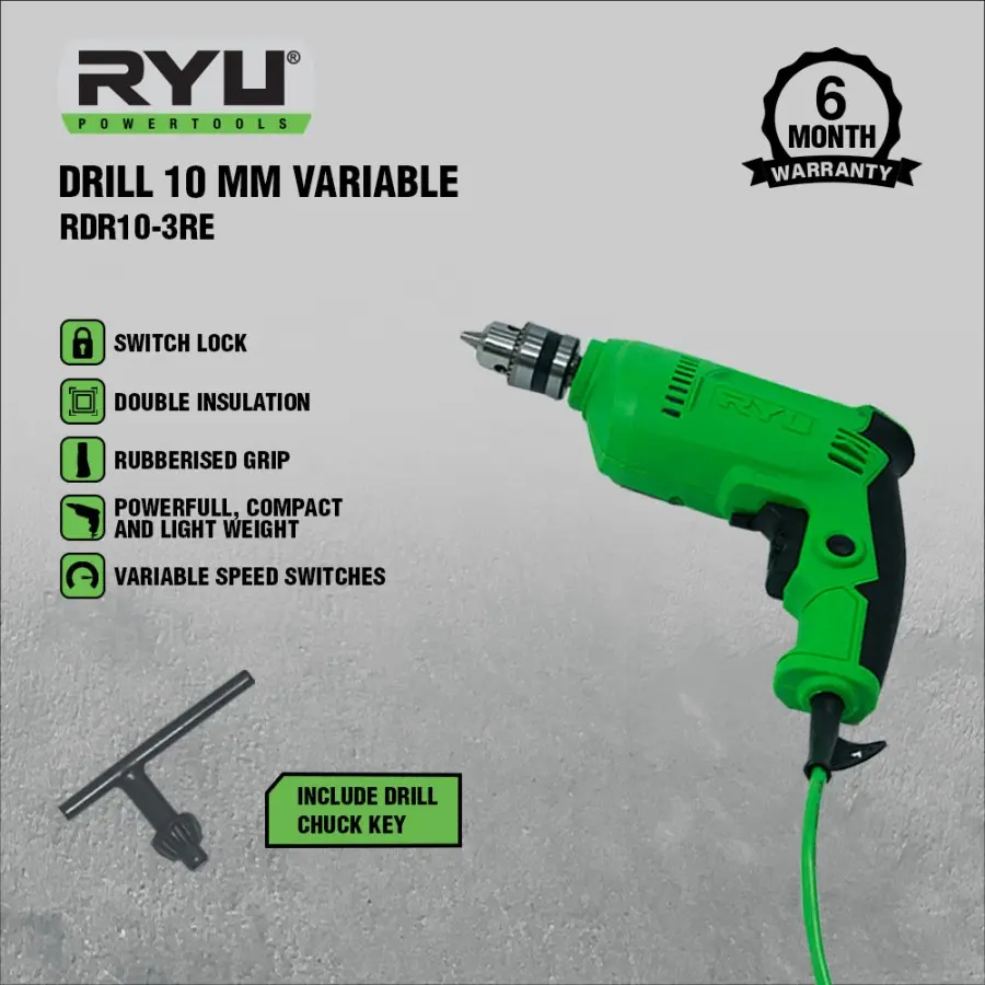 RYU Mesin Bor Drill 10 Mm Variable RDR10-3RE