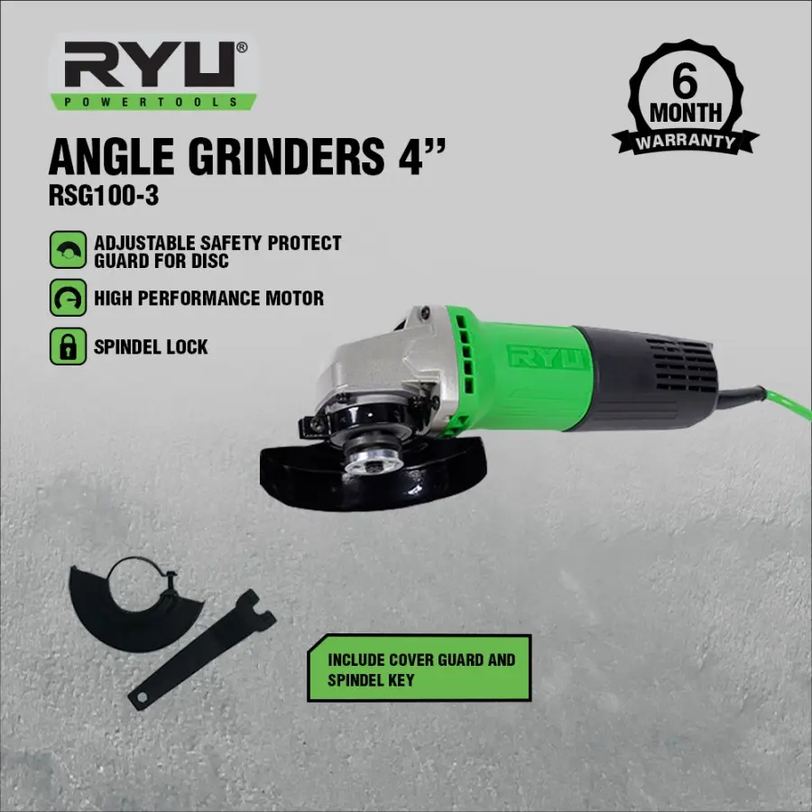RYU Mesin Gerinda Tangan 4" Angle Grinder RSG100-3