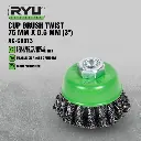 RYU Sikat Mangkok 3" 75 Mm 0.5 Mm Sikat Kawat Cup Brush Twist