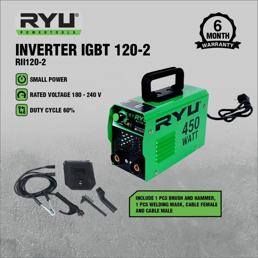 RYU Inverter 450 Watt Mesin Lass Listrik RII-120-2