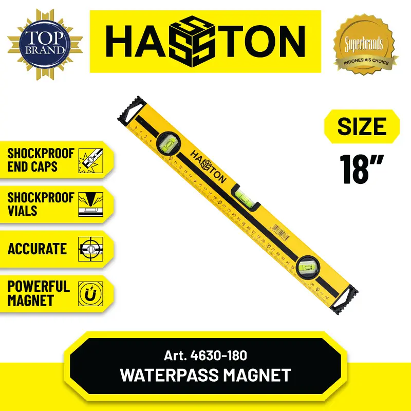 Hasston Waterpass Magnit Aluminium / Adjustable Level ( 4630-180) - 18 inch