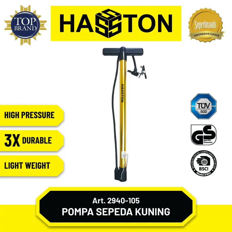 Hasston Pompa Sepeda Tabung Body Aluminium Silver (2940-105) - PUMP