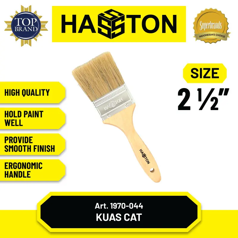 Hasston Kuas Cat Gagang Kayu / Brush Paint / Kuas Cat Tembok (1970-041) - 2 1/2 INCH