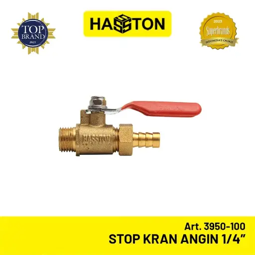 [ALBL-0007] Hasston Stop Kran Angin 1/4'' / Kran Kompresor Kuningan (3950-100)