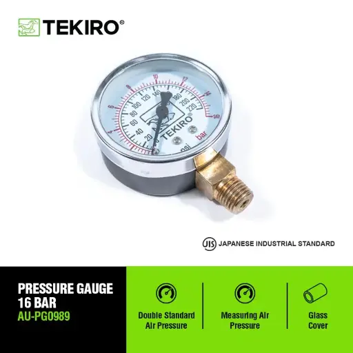 [ALBL-0054] TEKIRO PRESSURE GAUGE FOR COMPRESSOR 16 BAR