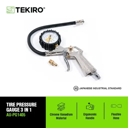 [ALBL-0056] TEKIRO TIRE PRESSURE GAUGE 3 IN 1 UKUR ANGIN 3 FUNGSI 200PSI
