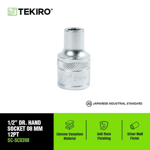 [KNC-0190] TEKIRO 1/2 INCH KUNCI SOCK 12 PT 08 MM