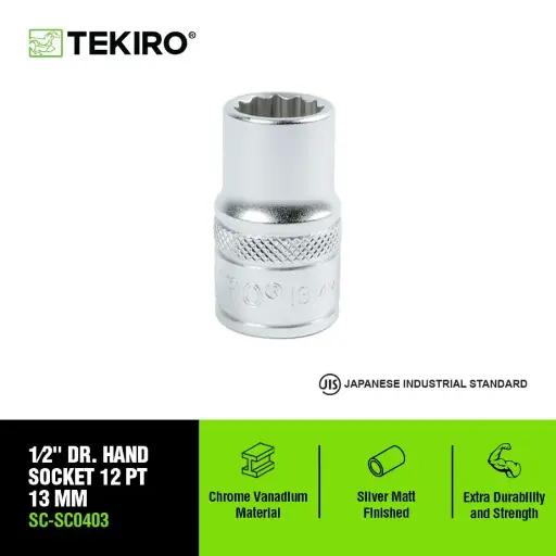[KNC-0194] TEKIRO 1/2 INCH KUNCI SOCK 12 PT 13 MM