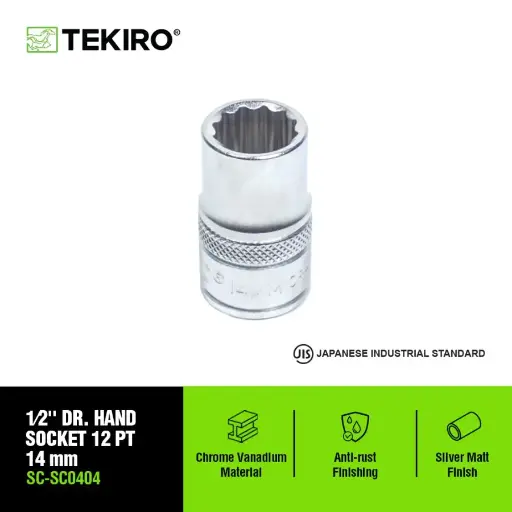 [KNC-0195] TEKIRO 1/2 INCH KUNCI SOCK 12 PT 14 MM