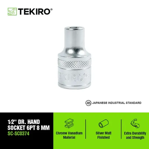 [KNC-0207] TEKIRO 1/2 INCH KUNCI SOCK 6 PT 08 MM