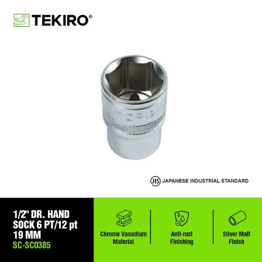 [KNC-0211] TEKIRO 1/2 INCH KUNCI SOCK 6 PT 19 MM