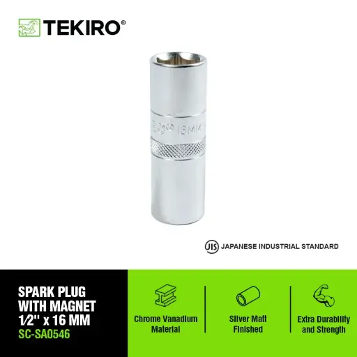 [KNC-0236] TEKIRO 1/2 INCH KUNCI BUSI MAGNET 16 MM