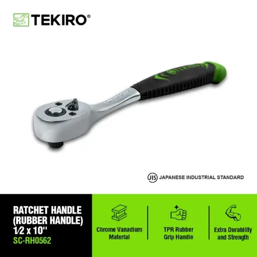 [KNC-0243] TEKIRO 1/2 INCH RATCHET HANDLE 10 INCH GAGANG KARET