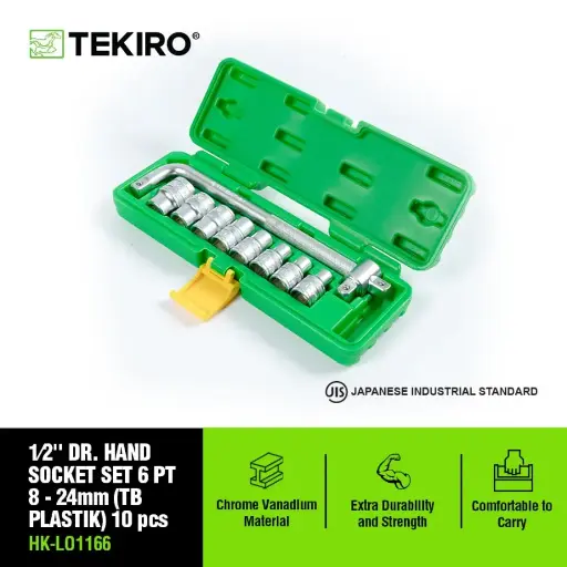 [KNC-0247] TEKIRO 1/2 INCH SET 12 PT 8 - 24 MM PLASTIK 10 PCS