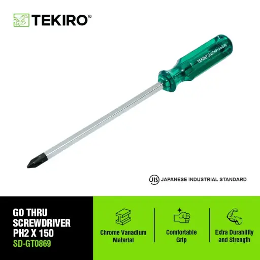 [KNC-0274] TEKIRO OBENG GO THRU (+) PH2 X 150 MM (6)
