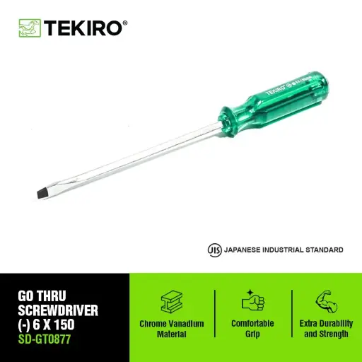 [KNC-0275] TEKIRO OBENG GO THRU (-) 6 X 150 MM HANDLE HIJAU