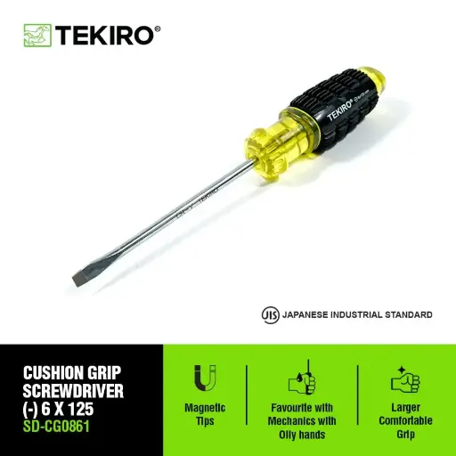 [KNC-0277] TEKIRO OBENG GAGANG KARET KUNING (-) 6 X 125