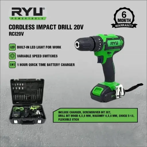 [SPML-0145] RYU CORDLESS DRILL 20V RCI20V