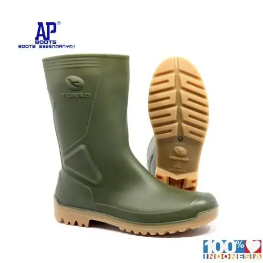 [SPT-0001] AP Boots TERRA ECO 5 - Sepatu Boot PVC Hijau Pendek - 25