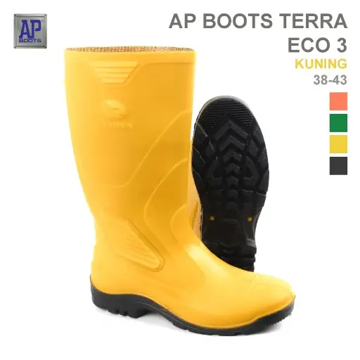 [SPT-0011] AP Boots TERRA ECO 3 Kuning - Sepatu Boot PVC - 39