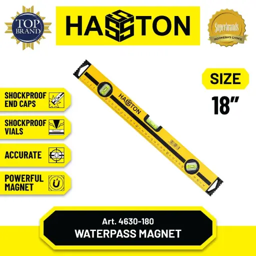 [ALB-0204] Hasston Waterpass Magnit Aluminium / Adjustable Level ( 4630-180) - 18 inch