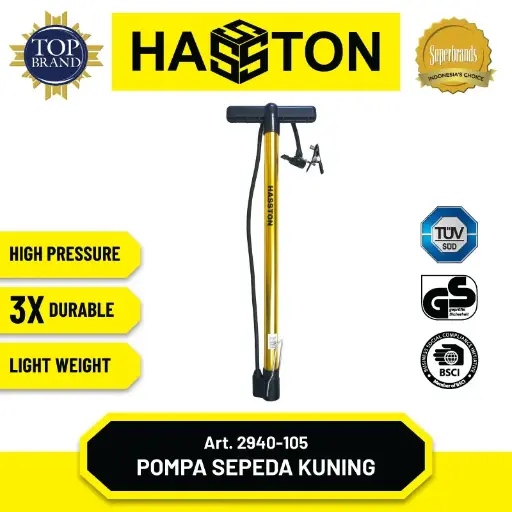 [ALB-0230] Hasston Pompa Sepeda Tabung Body Aluminium Silver (2940-105) - PUMP