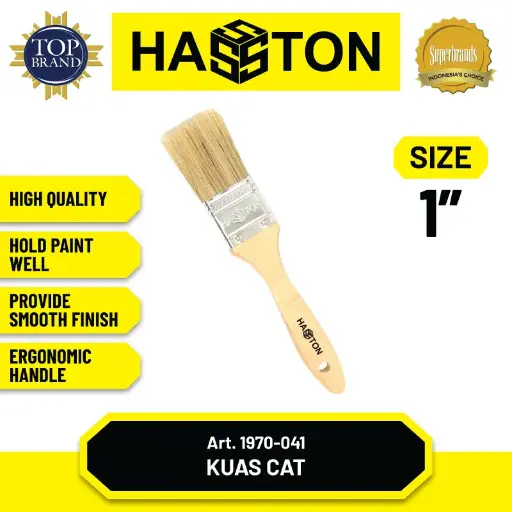 [ALB-0237] Hasston Kuas Cat Gagang Kayu / Brush Paint / Kuas Cat Tembok (1970) - 1 INCH