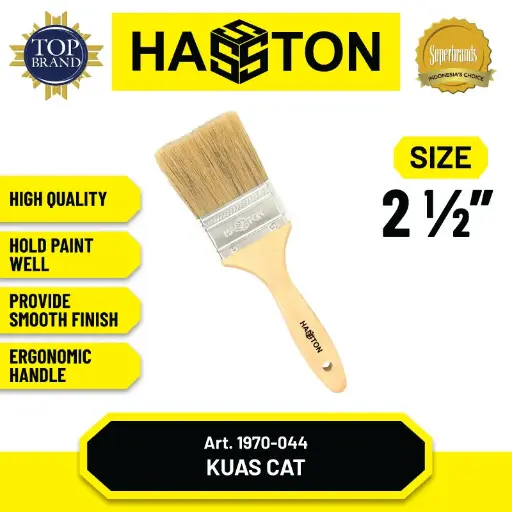 [ALB-0240] Hasston Kuas Cat Gagang Kayu / Brush Paint / Kuas Cat Tembok (1970-041) - 2 1/2 INCH