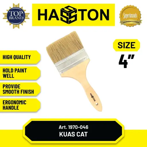 [ALB-0241] Hasston Kuas Cat Gagang Kayu / Brush Paint / Kuas Cat Tembok (1970-046) - 4 INCH