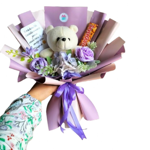 Buket Bunga + Boneka + Silverqueen